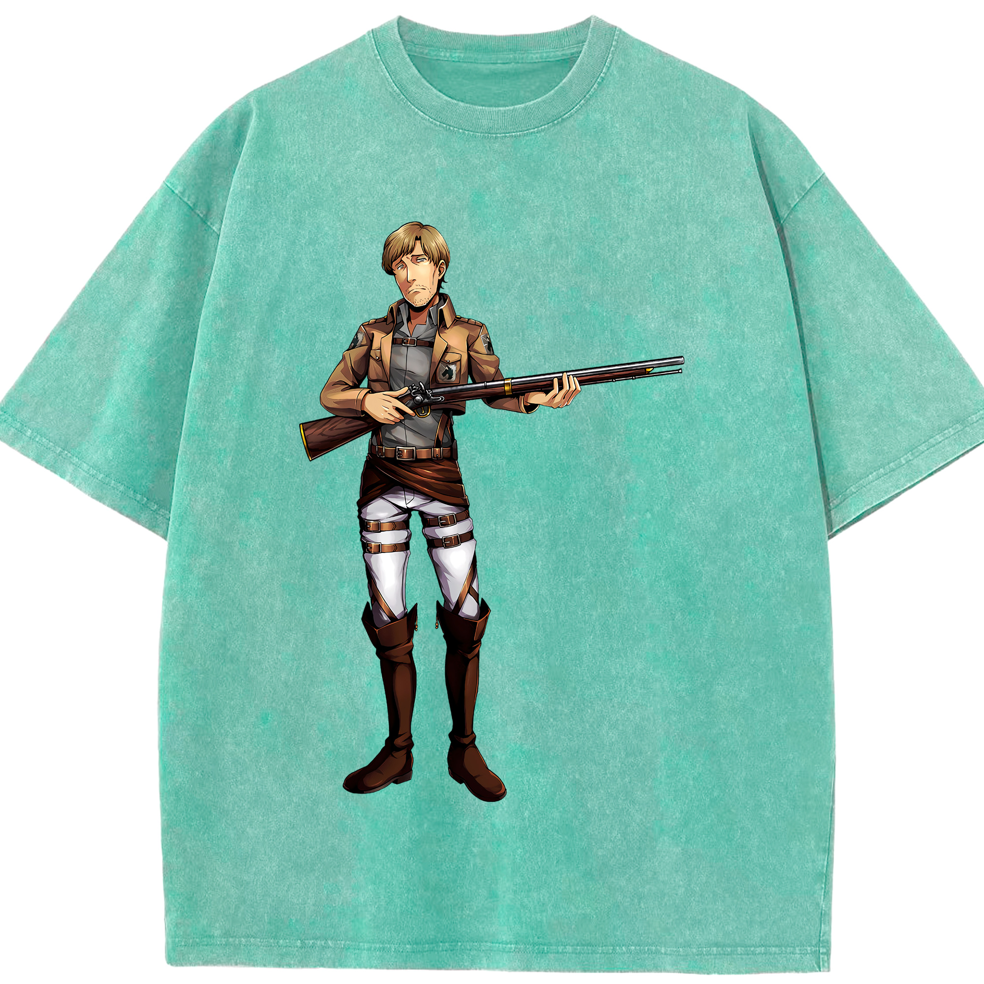 （画像用） 進撃の巨人 Attack on Titan 綿100% ヴィンテージ風 半袖Tシャツ（フロントプリント）
